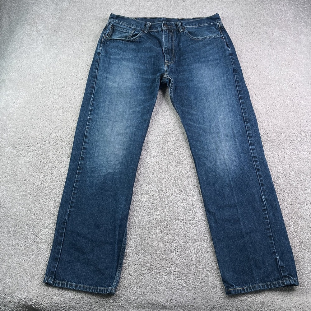 Levi Jeans Mens 36x32 Blue 505 Regular Fit Straight Leg Cotton Denim Classic